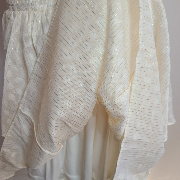 EXPRESS METALLIC TIER RUFFLE FIT & FLOW DRESS - Picture 10 of 12